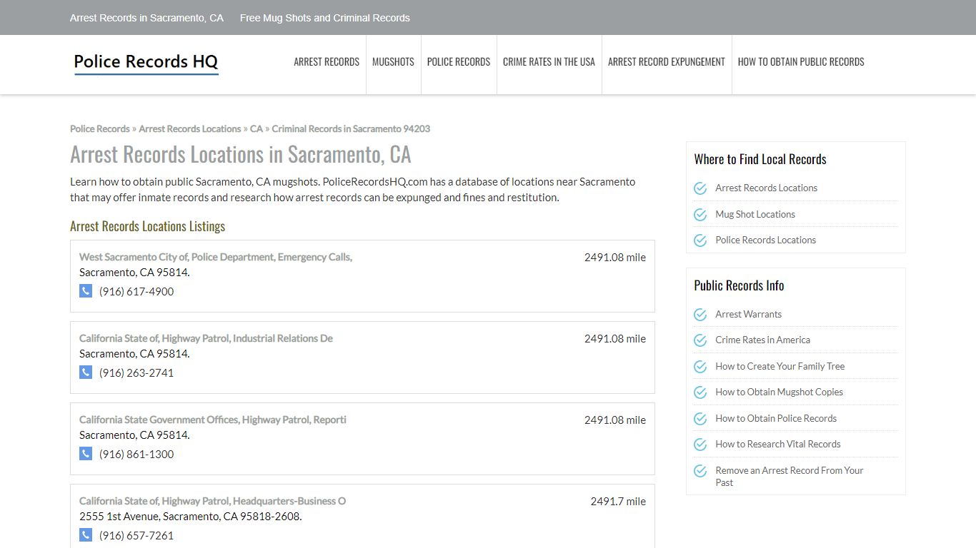 Arrest Records in Sacramento, CA - Free Mug Shots and Criminal Records